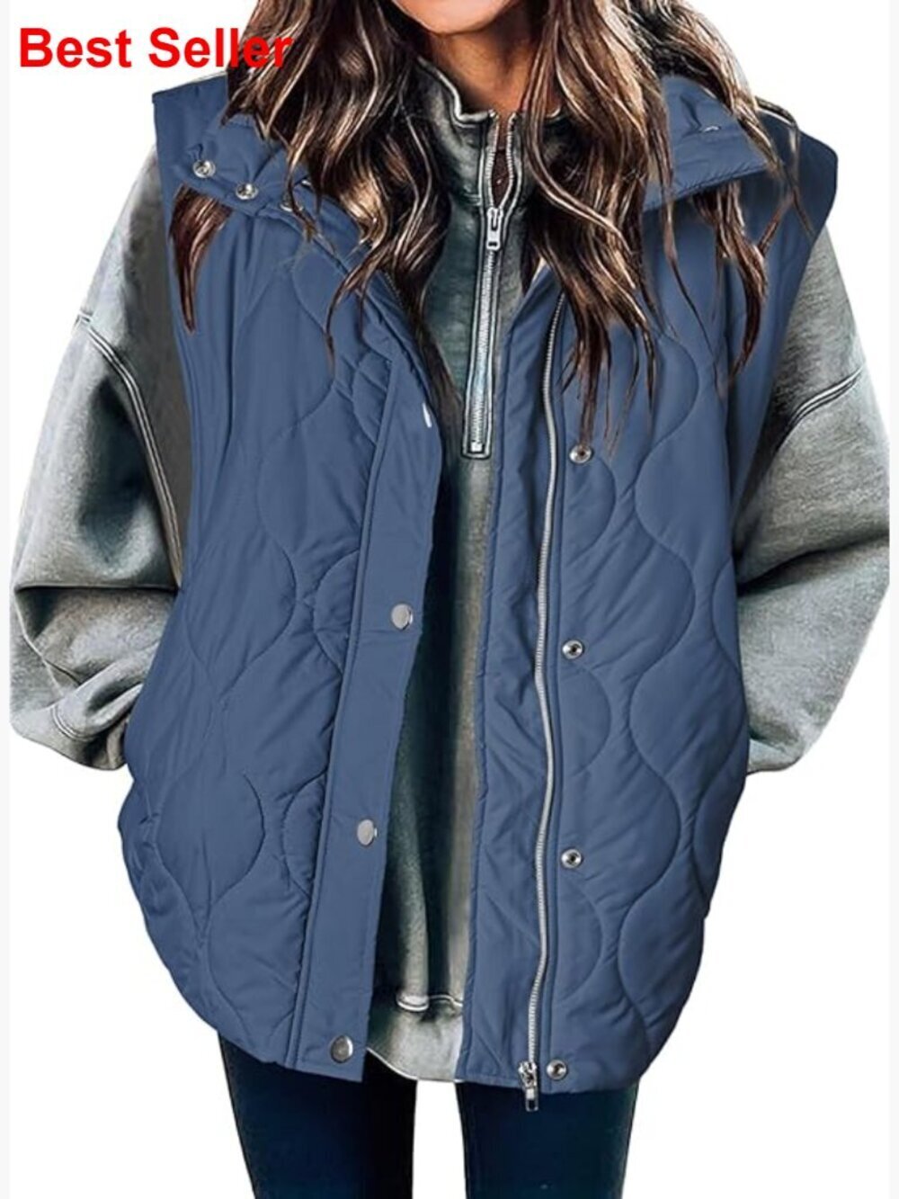 Lightweight Quilted Puffer Vest with Stand Collar and Zip Up